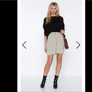 Nasty Gal Fluffy Wooden Bottom Down Mini Skirt